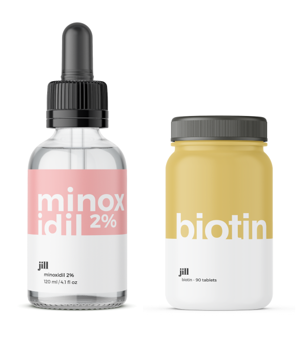 Minoxidil 2% + Biotin: A dynamic duo that will promote healthy, strong and thick hair when used regularly.